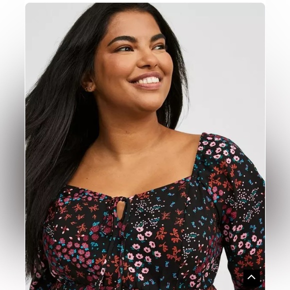 TORRID Peplum Sweetheart Floral Top - Picture 9 of 11